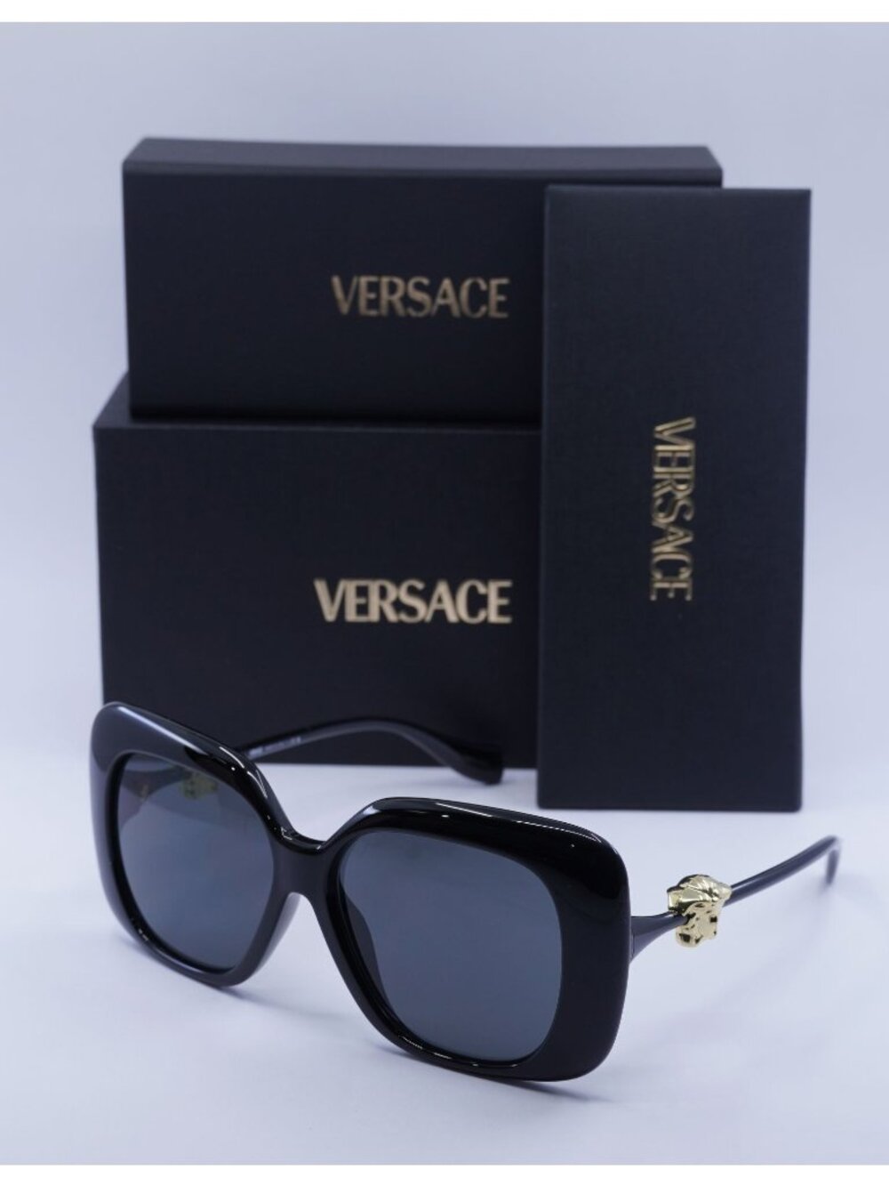 Versace VE4499U GB1/87 Square Sunglasses – Black / Grey